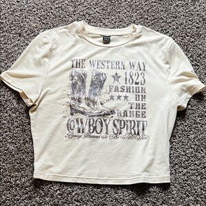 SHEIN Cream Cowboy Spirit Kids One Piece